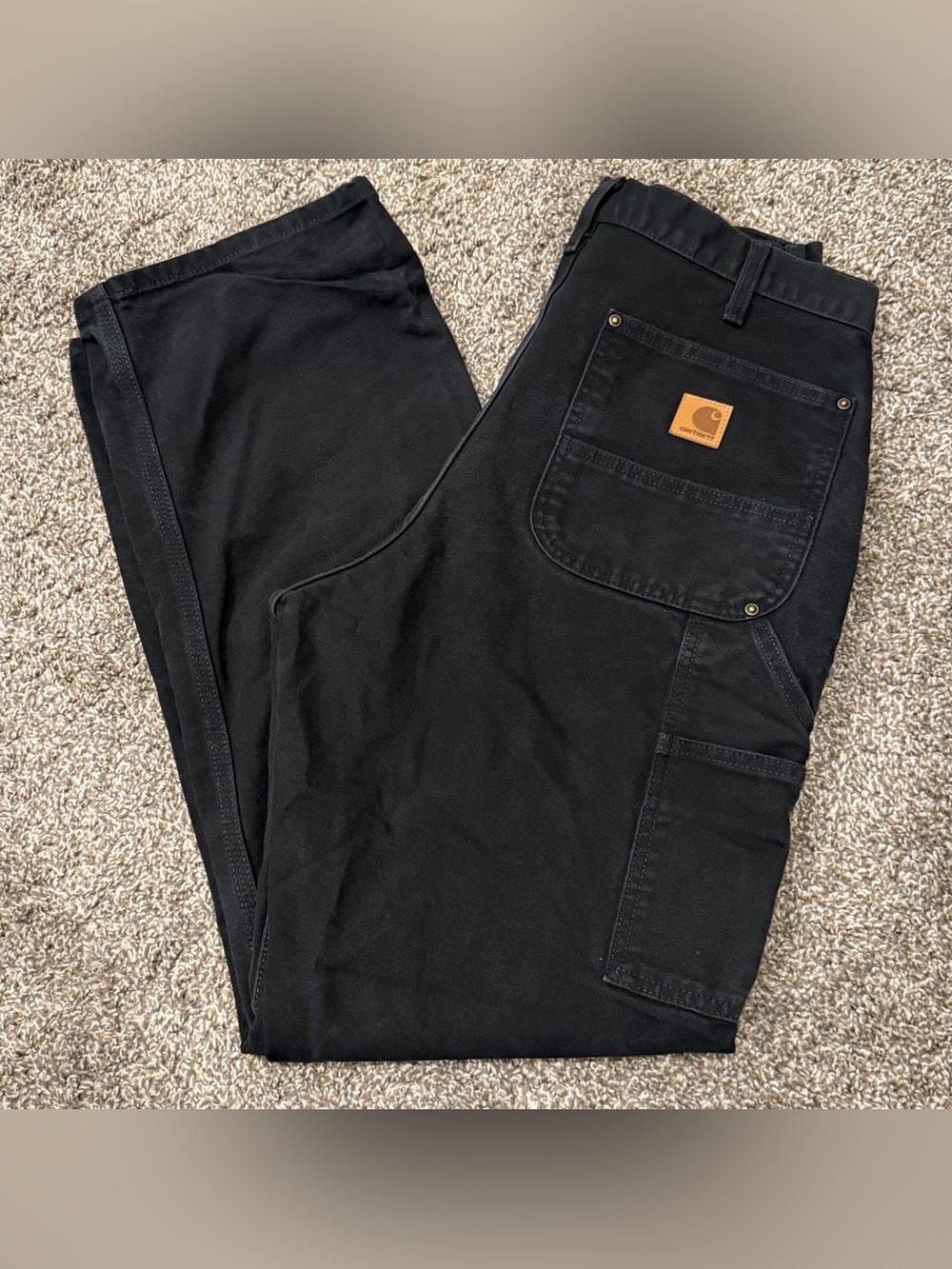 Carhartt Men’s Black Cargo Work Pants with Tool Pocket